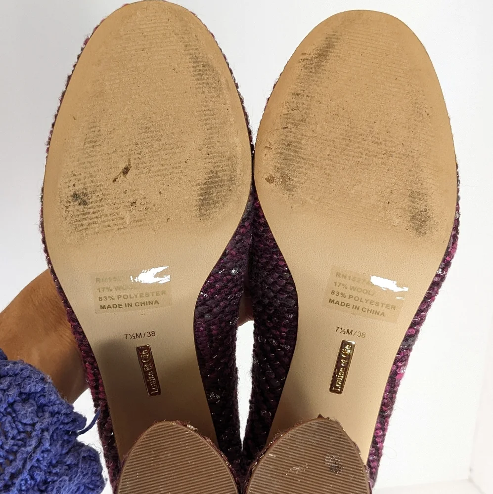 Louise et Cie tweed wool blend heels